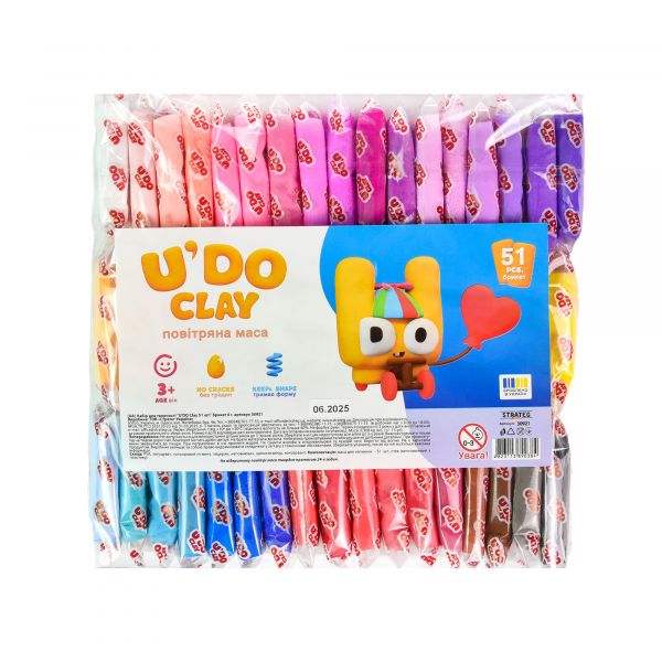Набір для творчості "U'DO Clay 51 шт." брикет 6 г Strateg (30921)