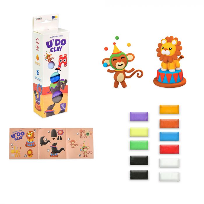 Набір для творчості "U'DO Clay 11 шт." брикет 10 г Strateg (30842)