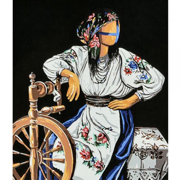 Набір для розпису по номерах Пряля Strateg на чорному фоні розміром 40х50 см (AH1151)