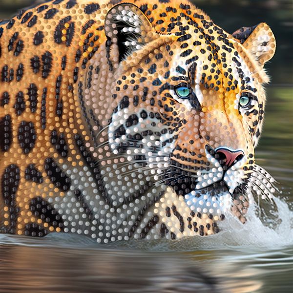 Алмазна мозаїка Strateg ПРЕМІУМ Тигриця на паперовій основі розміром 18х18 см (ZAV1818-7)