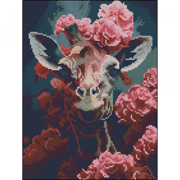 Алмазна мозаїка Strateg ПРЕМІУМ Жирафа без підрамника розміром 30х40 см (ZAV3040-5)