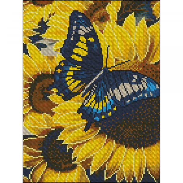 Алмазна мозаїка Strateg ПРЕМІУМ Метелик без підрамника розміром 30х40 см (ZAV3040-15)