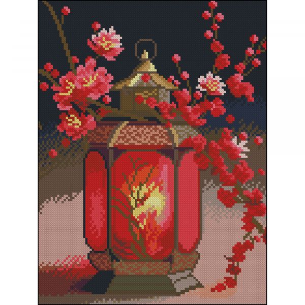 Алмазна мозаїка Strateg ПРЕМІУМ Ліхтарик без підрамника розміром 30х40 см (ZAV3040-18)