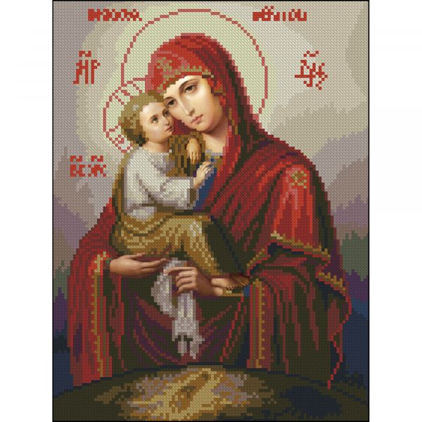 Алмазна мозаїка Strateg ПРЕМІУМ Богородиця без підрамника розміром 30х40 см (ZAV3040-32)