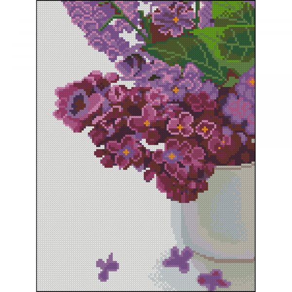 Алмазна мозаїка Strateg ПРЕМІУМ Бузковий настрій без підрамника розміром 30х40 см (ZAV3040-45)