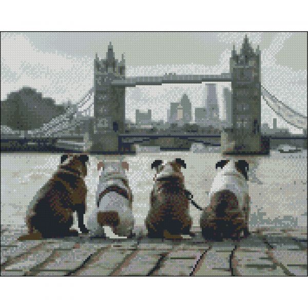 Алмазна мозаїка Strateg ПРЕМІУМ Чотирилапі без підрамника розміром 40х50 см (ZAV4050-41)