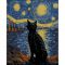 Алмазна мозаїка Strateg ПРЕМІУМ Зоряний кіт без підрамника розміром 40х50 см (ZAV4050-5)