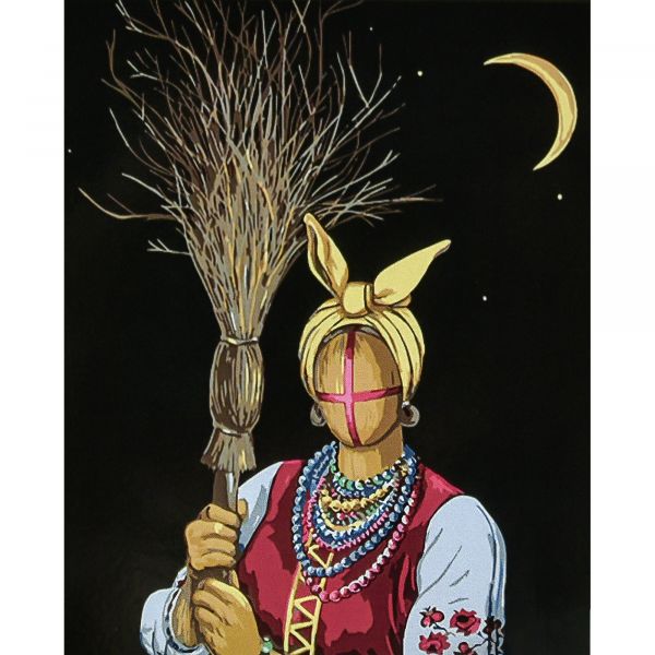 Набір для розпису по номерах Cолоха Strateg на чорному фоні розміром 40х50 см (AH1148)