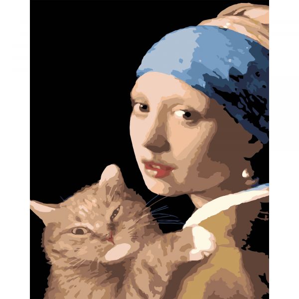 Набір для розпису по номерах Спокій удвох Strateg на чорному фоні розміром 40х50 см (AH1155)