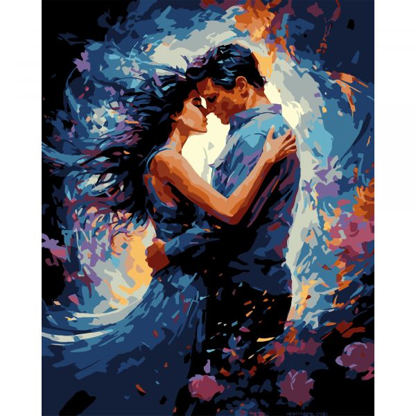 Картина за номерами Strateg ПРЕМІУМ Все навколо — ми на чорному фоні розміром 40х50 см (AH1162)