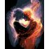 Картина за номерами Strateg ПРЕМІУМ Полум’я двох на чорному фоні розміром 40х50 см (AH1169)