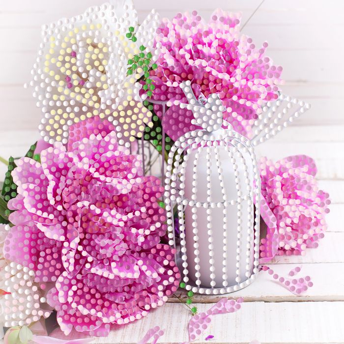 Алмазна мозаїка Strateg ПРЕМІУМ Ранкова ніжність на паперовій основі розміром 18х18 см (ZAV1818-21)