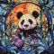 Алмазна мозаїка Strateg ПРЕМІУМ Панда в тиші розміром 30х30 не повна викладка (DEEX16308)