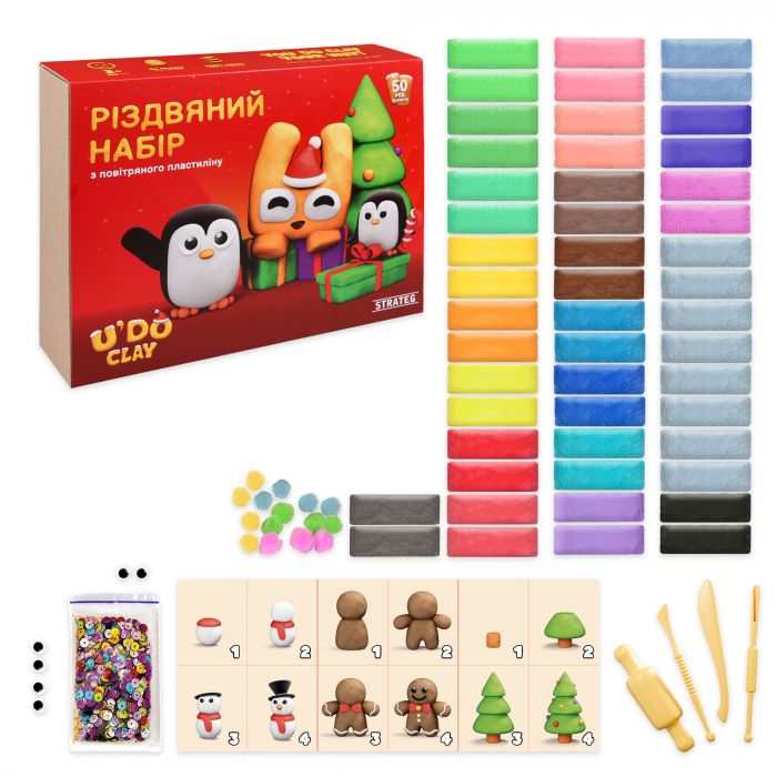 Набір для творчості Strateg U'DO Clay: Різдвяний набір (31067)