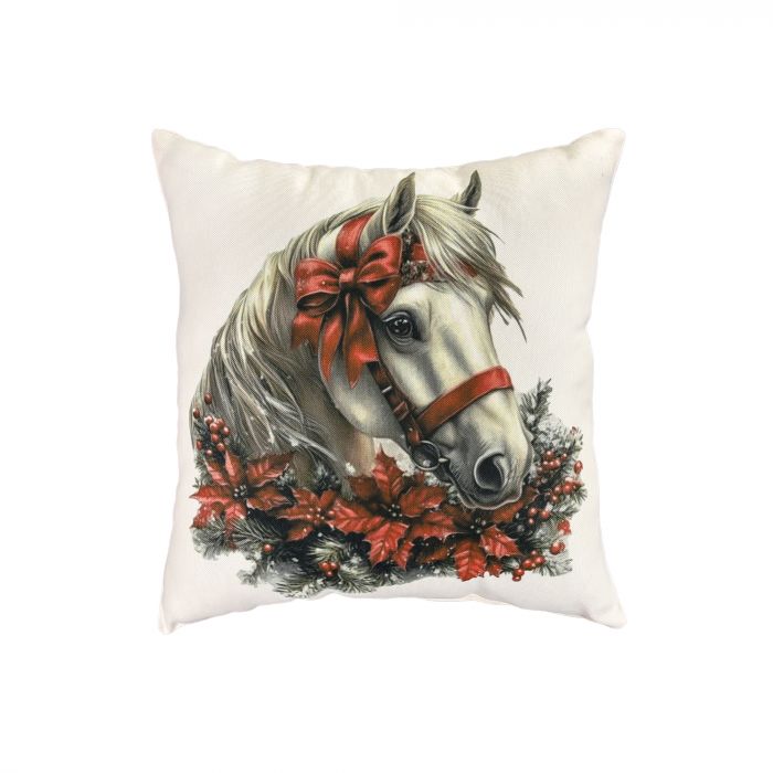 Подушка мікровелюр Strateg Святковий кінь 35*35 см (61270)