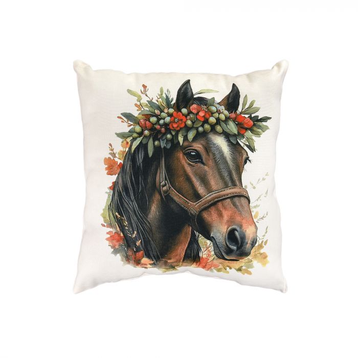 Подушка мікровелюр Strateg Квітковий кінь 35*35 см (61271)