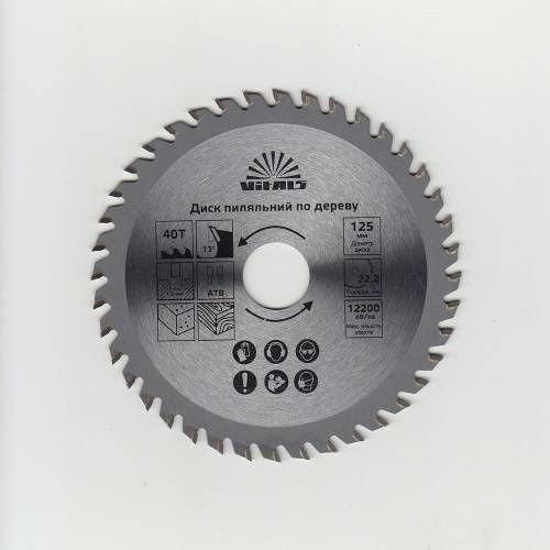 Диск пиляльний Vitals по дереву 125x22.2, ATB 40